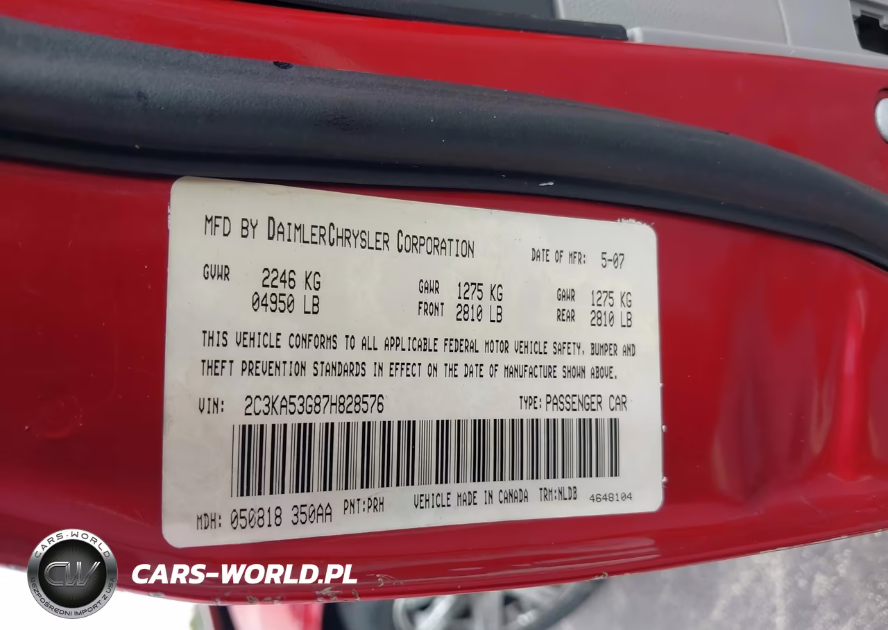 2007 Chrysler 300 Touring VIN:2C3KA53G87H828576 - 9