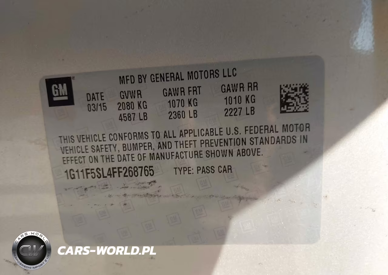 2015 Chevrolet Malibu 1Lz VIN:1G11F5SL4FF268765 - 9
