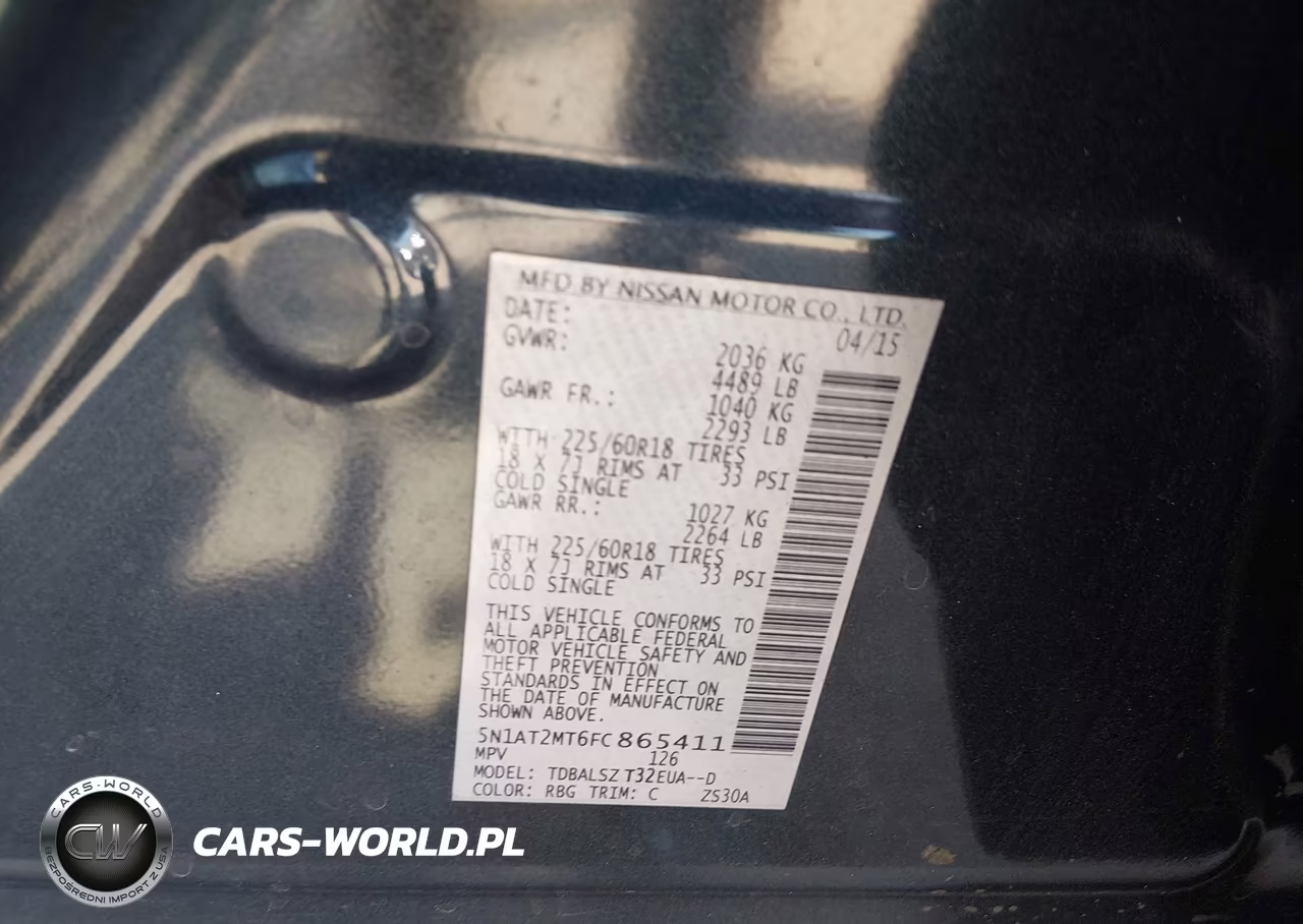 2015 Nissan Rogue Sl VIN:5N1AT2MT6FC865411 - 9