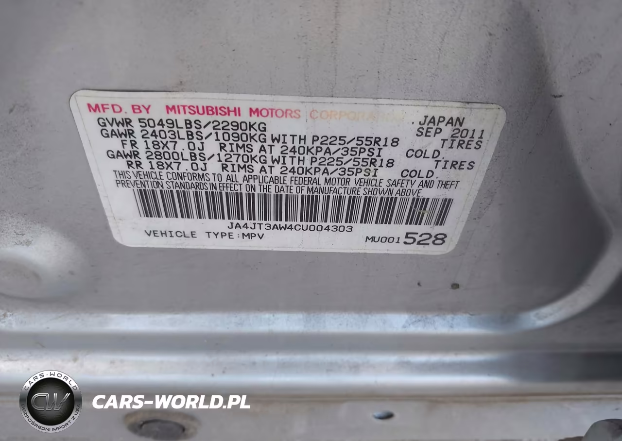 2012 Mitsubishi Outlander Se VIN:JA4JT3AW4CU004303 - 9