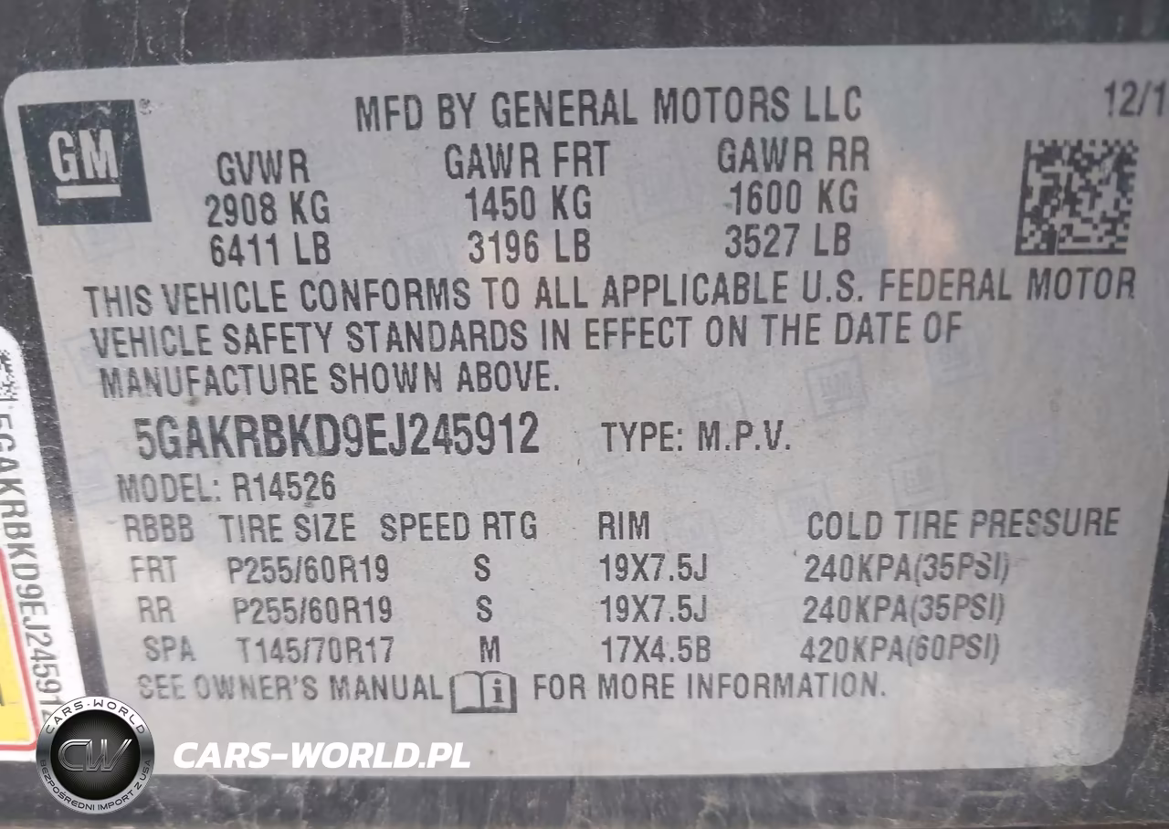 2014 Buick Enclave Leather VIN:5GAKRBKD9EJ245912 - 9