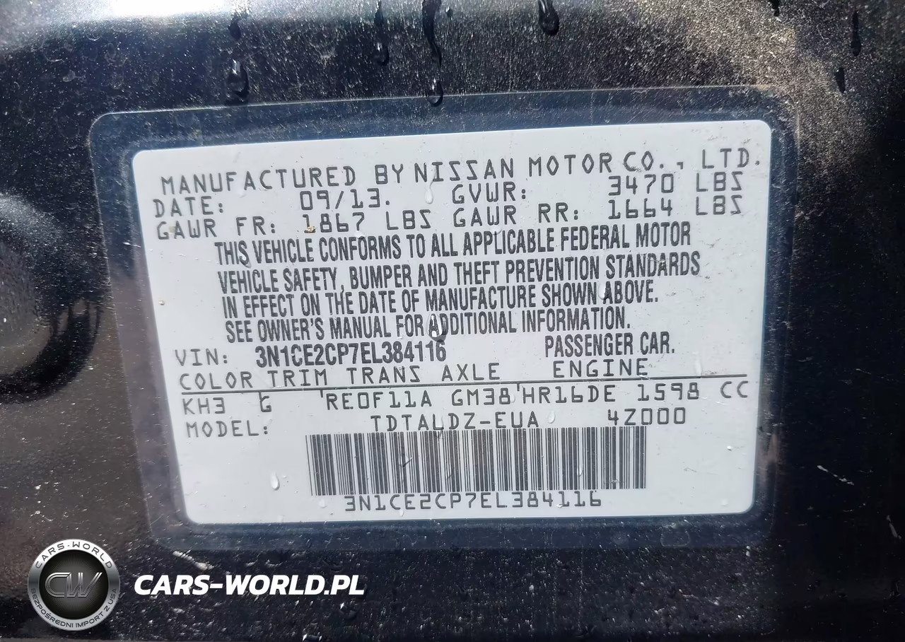 2014 Nissan Versa Note Sv VIN:3N1CE2CP7EL384116 - 9