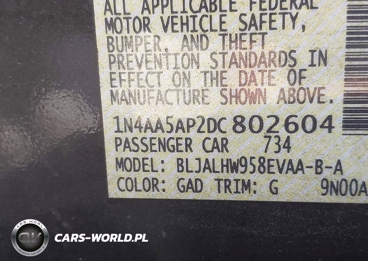 2013 Nissan Maxima 3.5 Sv VIN:1N4AA5AP2DC802604 - 9