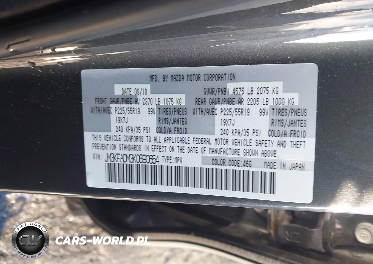 2019 Mazda Cx-5 Grand Touring VIN:JM3KFADM3K0690654 - 9