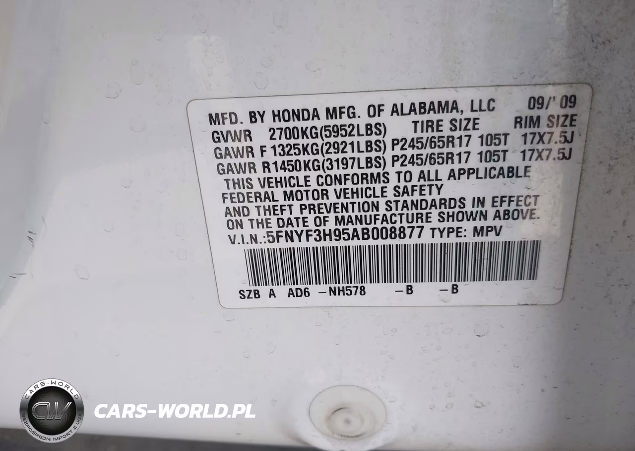 2010 Honda Pilot Touring VIN:5FNYF3H95AB008877 - 9
