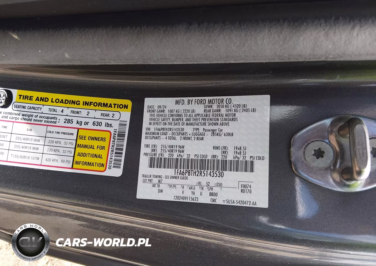 2024 Ford Mustang Ecoboost Fastback VIN:1FA6P8TH2R5143530 - 9