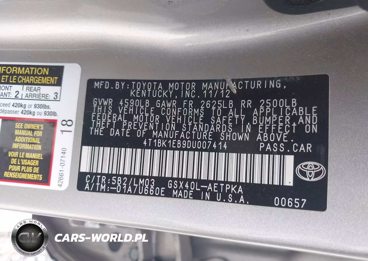 2013 Toyota Avalon Limited VIN:4T1BK1EB9DU007414 - 9