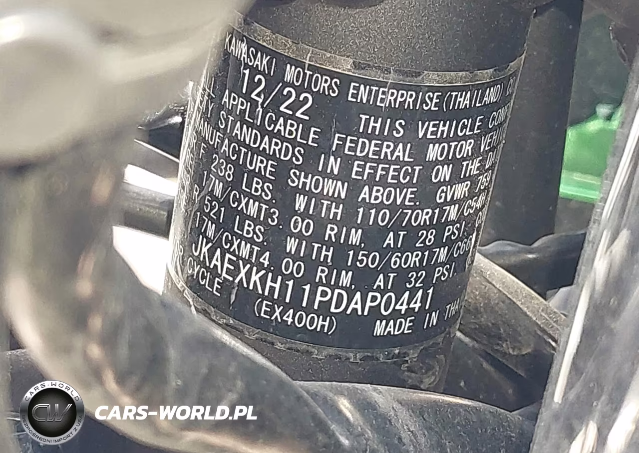2023 Kawasaki Ex400 VIN:JKAEXKH11PDAP0441 - 14