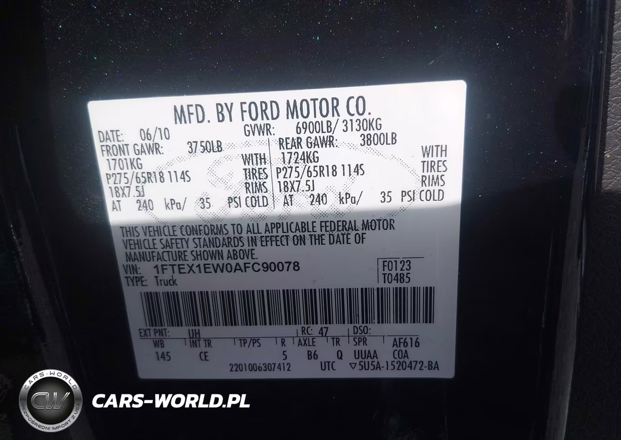 2010 Ford F-150 Stx-Xl VIN:1FTEX1EW0AFC90078 - 9