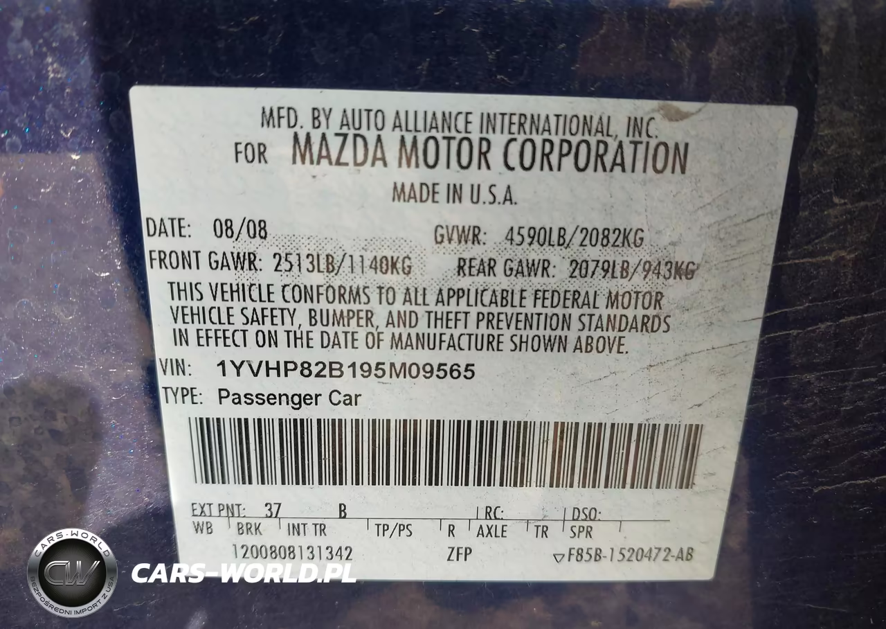 2009 Mazda Mazda6 S Grand Touring VIN:1YVHP82B195M09565 - 9