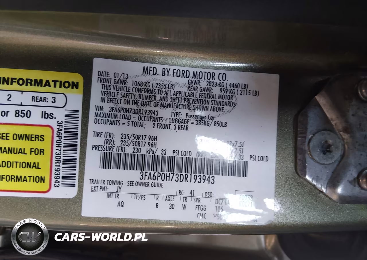 2013 Ford Fusion Se VIN:3FA6P0H73DR193943 - 9