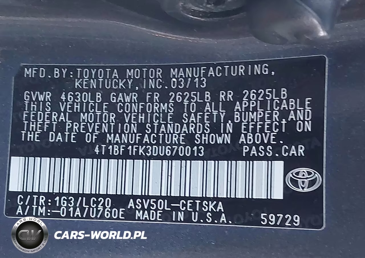 2013 Toyota Camry Se VIN:4T1BF1FK3DU670013 - 9