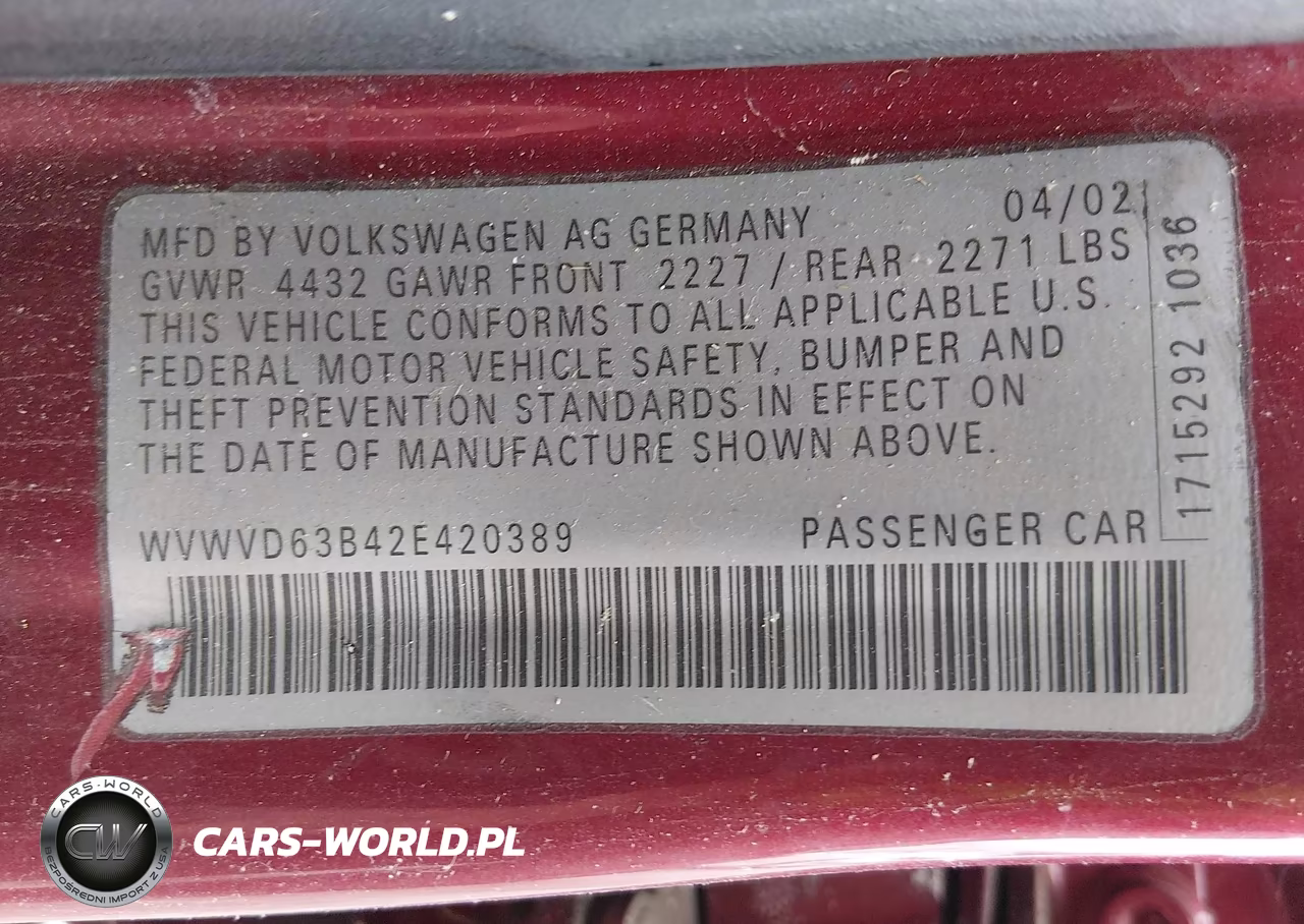 2002 Volkswagen Passat Gls VIN:WVWVD63B42E420389 - 9