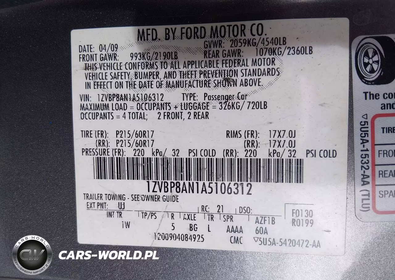 2010 Ford Mustang V6-V6 Premium VIN:1ZVBP8AN1A5106312 - 9