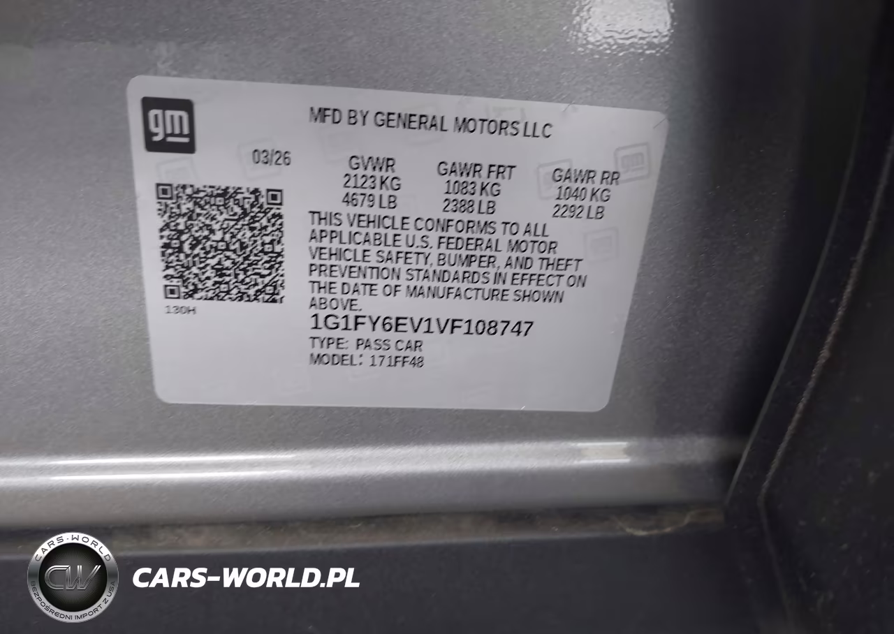 2027 Chevrolet Bolt Lt Fwd VIN:1G1FY6EV1VF108747 - 9