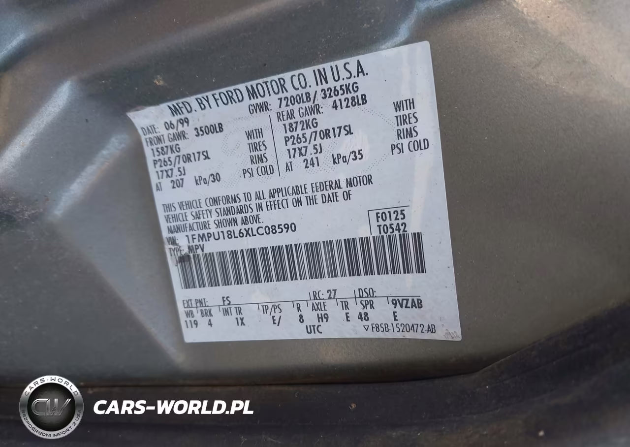1999 Ford Expedition Eddie Bauer-Xlt VIN:1FMPU18L6XLC08590 - 9