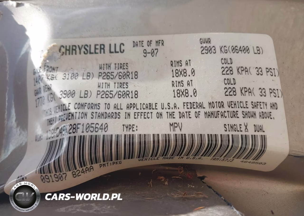 2008 Dodge Durango Slt VIN:1D8HD48K28F105640 - 9