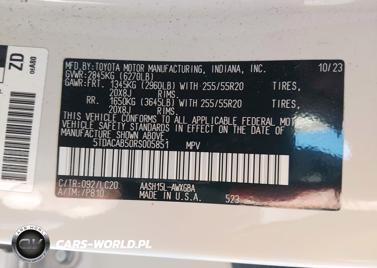 2024 Toyota Grand Highlander Hybrid Limited VIN:5TDACAB50RS005851 - 9