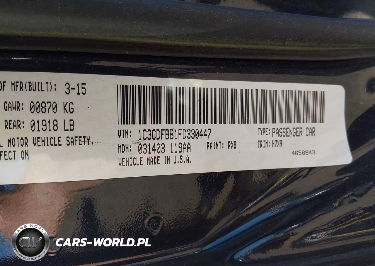 2015 Dodge Dart Sxt VIN:1C3CDFBB1FD330447 - 9