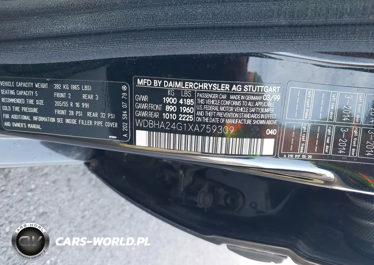 1999 Mercedes-Benz C-Class Kompressor (A5) VIN:WDBHA24G1XA759309 - 9