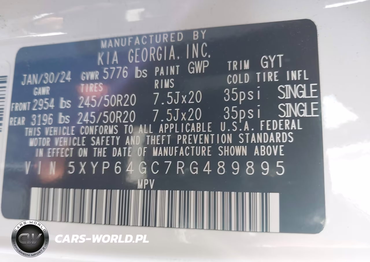 2024 Kia Telluride S VIN:5XYP64GC7RG489895 - 9