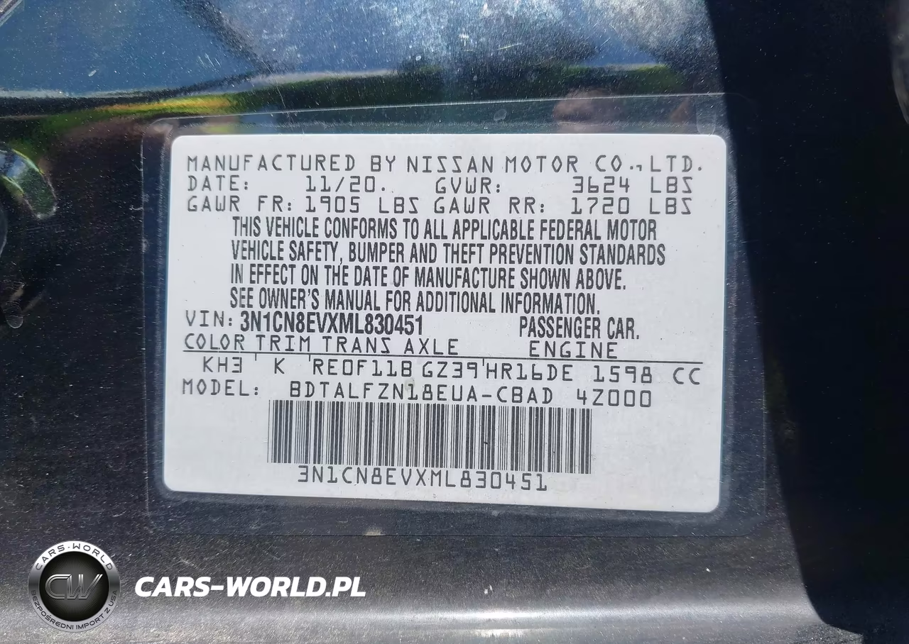 2021 Nissan Versa Sv Xtronic Cvt VIN:3N1CN8EVXML830451 - 9