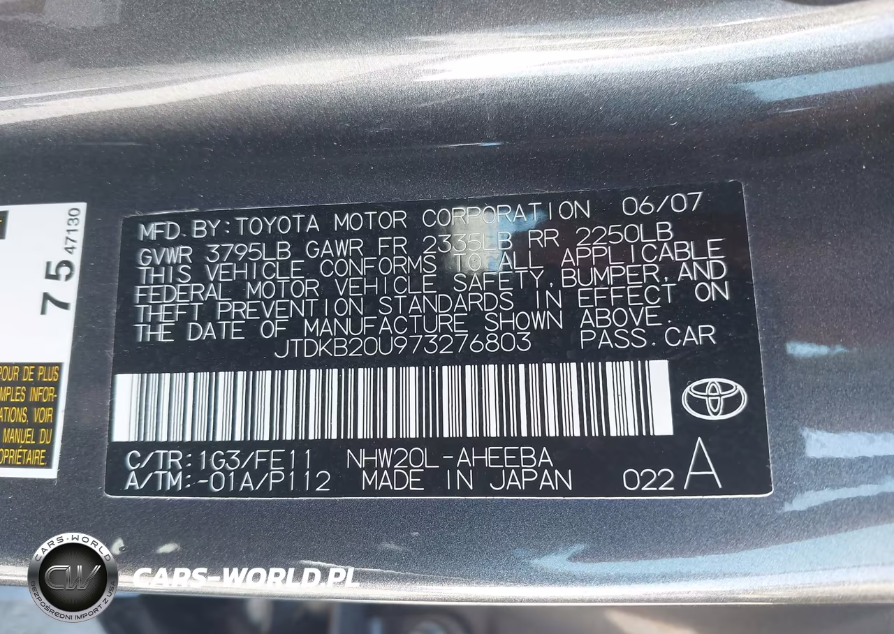 2007 Toyota Prius VIN:JTDKB20U973276803 - 9