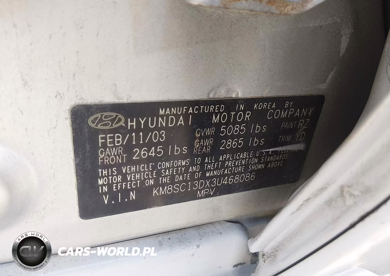 2003 Hyundai Santa Fe Gls-Lx VIN:KM8SC13DX3U468086 - 9