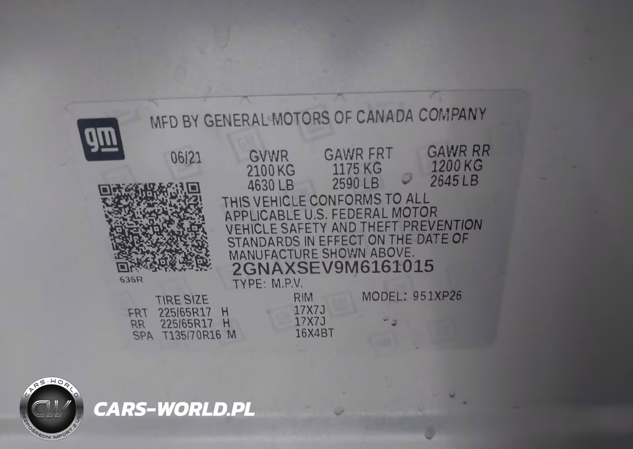 2021 Chevrolet Equinox Awd Ls VIN:2GNAXSEV9M6161015 - 9