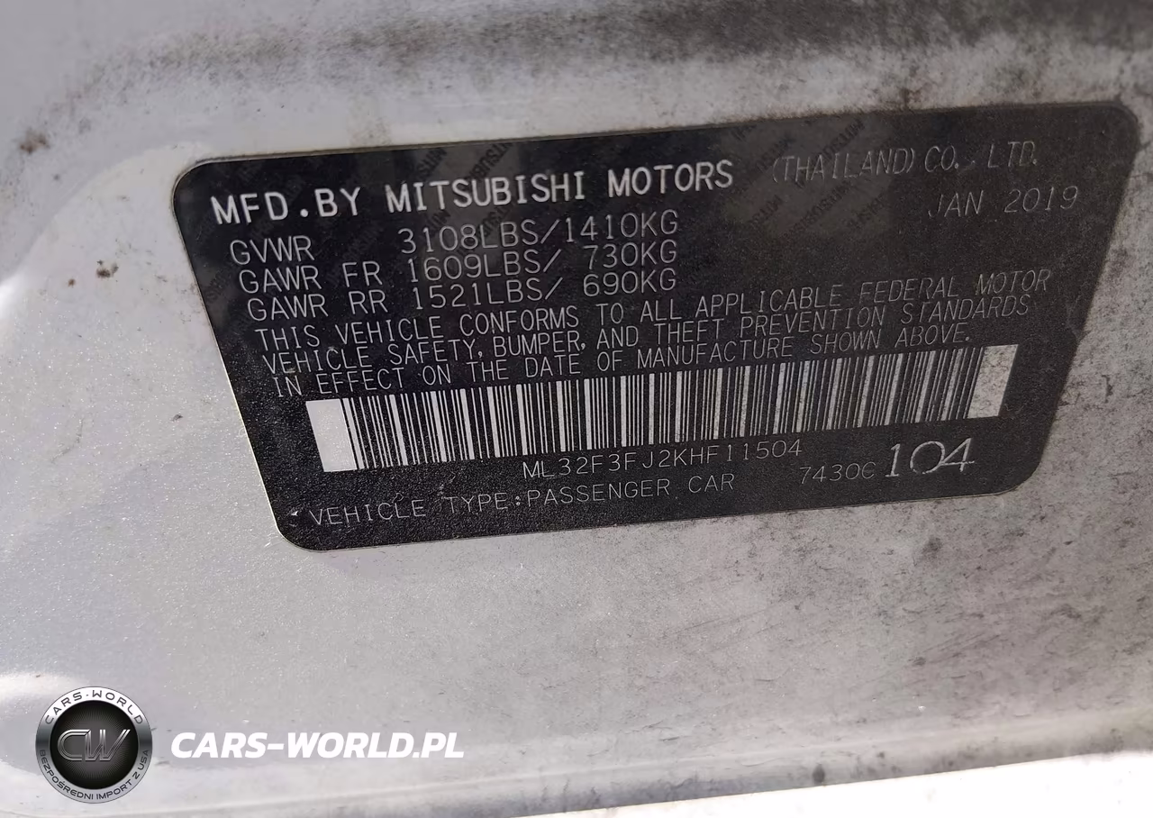 2019 Mitsubishi Mirage G4 Rf VIN:ML32F3FJ2KHF11504 - 9