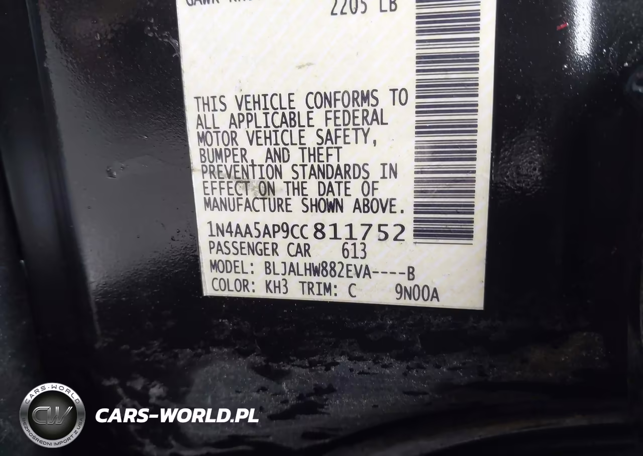 2012 Nissan Maxima 3.5 Sv VIN:1N4AA5AP9CC811752 - 9