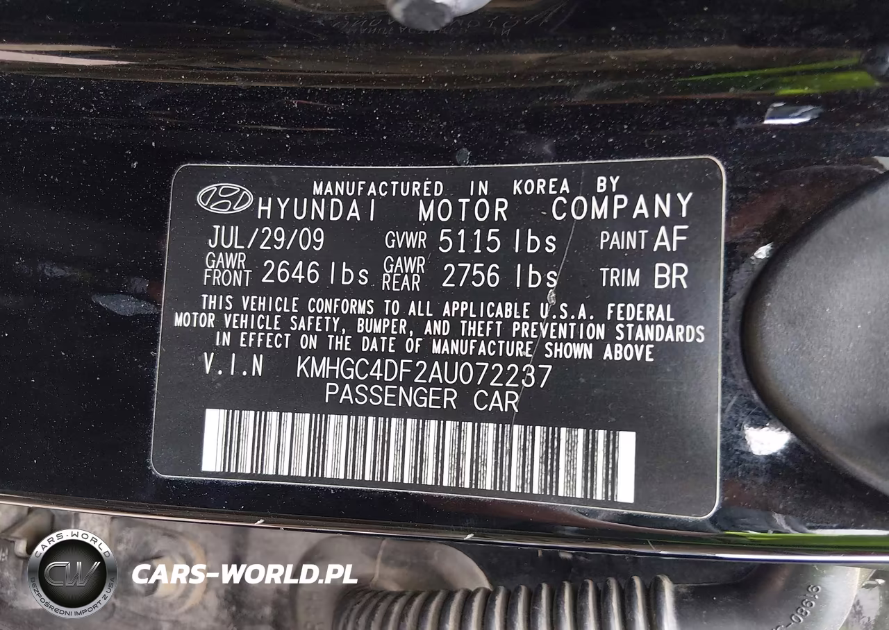 2010 Hyundai Genesis 4.6 VIN:KMHGC4DF2AU072237 - 9