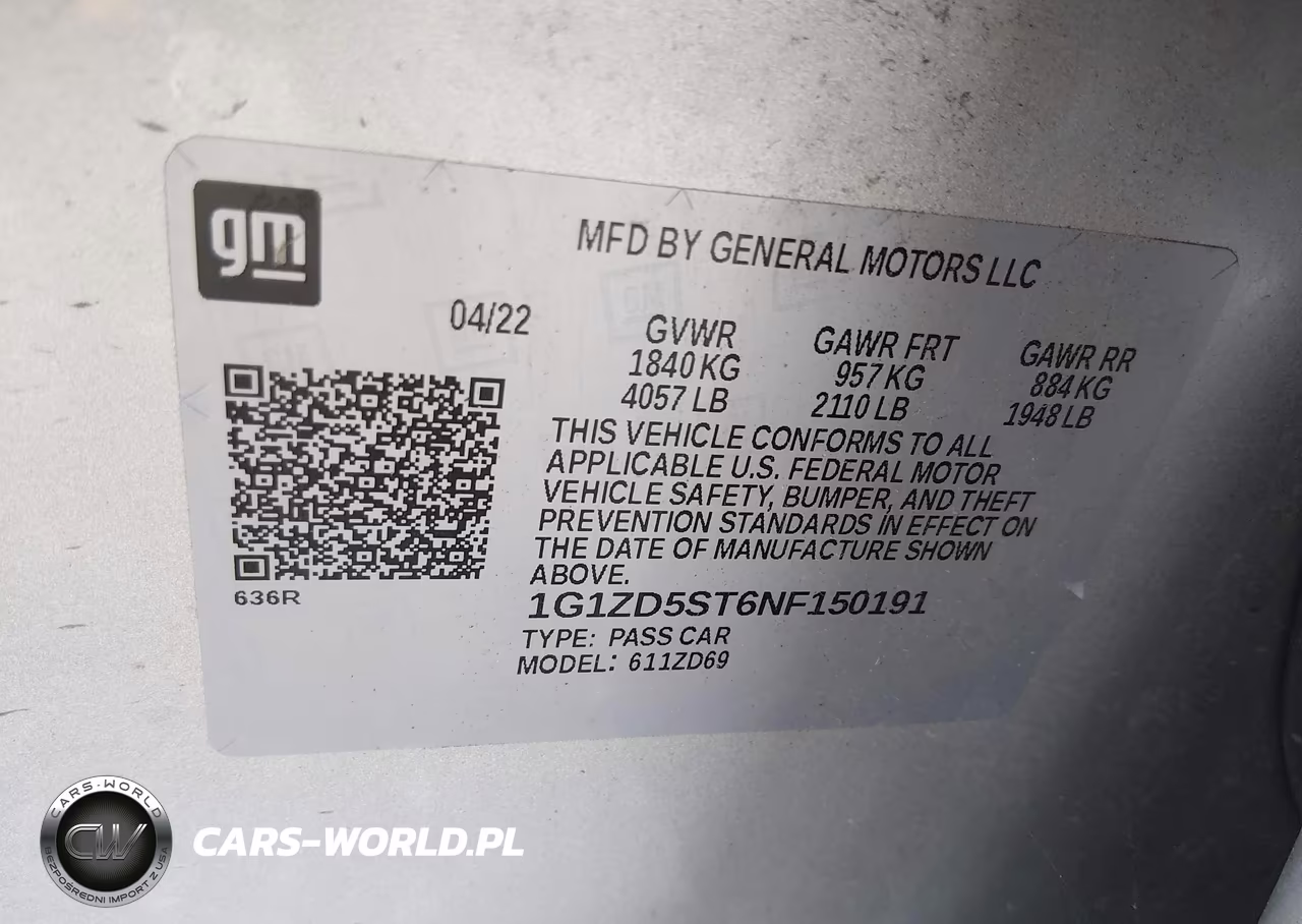 2022 Chevrolet Malibu Fwd Lt VIN:1G1ZD5ST6NF150191 - 9