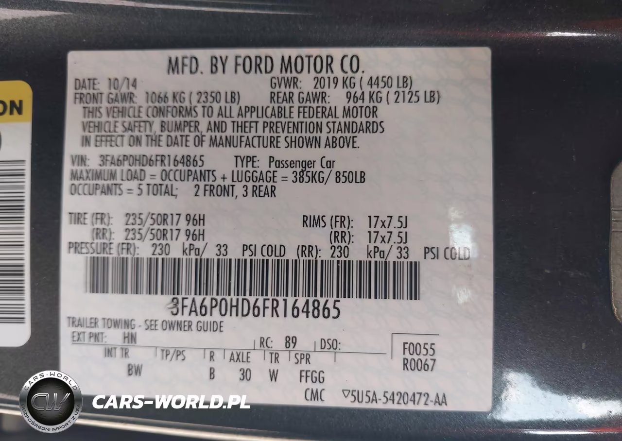 2015 Ford Fusion Se VIN:3FA6P0HD6FR164865 - 9