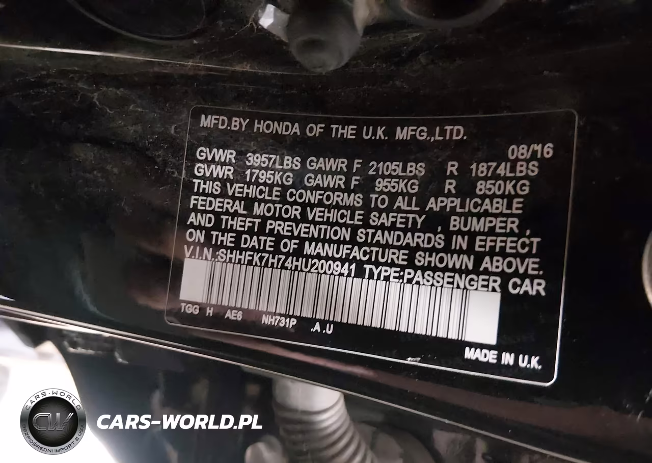 2017 Honda Civic Ex-L VIN:SHHFK7H74HU200941 - 9