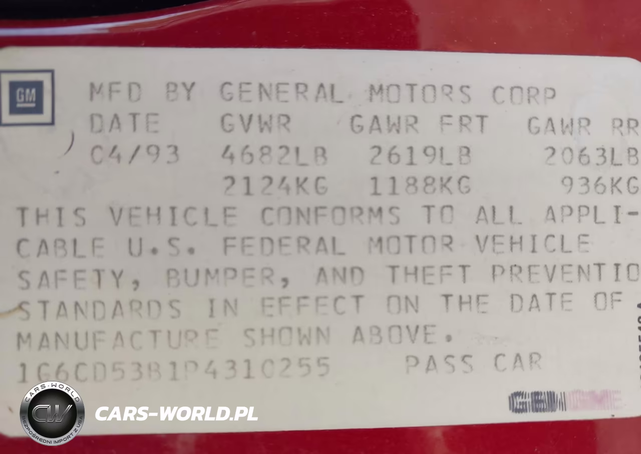 1993 Cadillac Deville VIN:1G6CD53B1P4310255 - 9