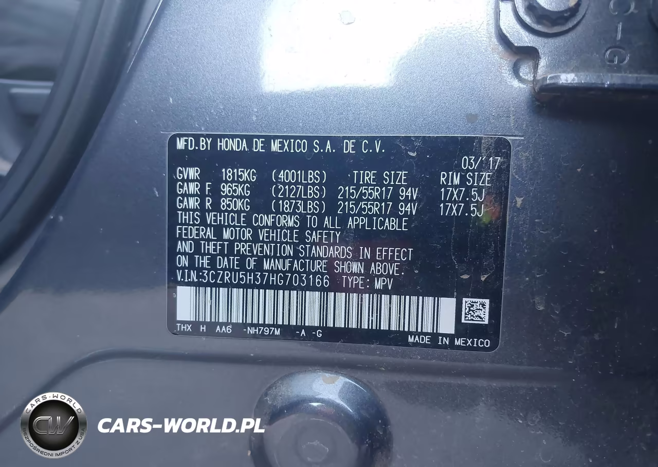 2017 Honda Hr-V Lx VIN:3CZRU5H37HG703166 - 9