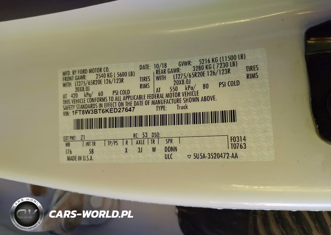 2019 Ford F-350 Lariat VIN:1FT8W3BT6KED27647 - 8