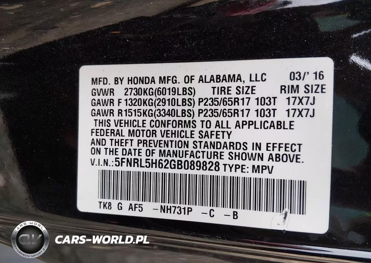 2016 Honda Odyssey Exl VIN:5FNRL5H62GB089828 - 9