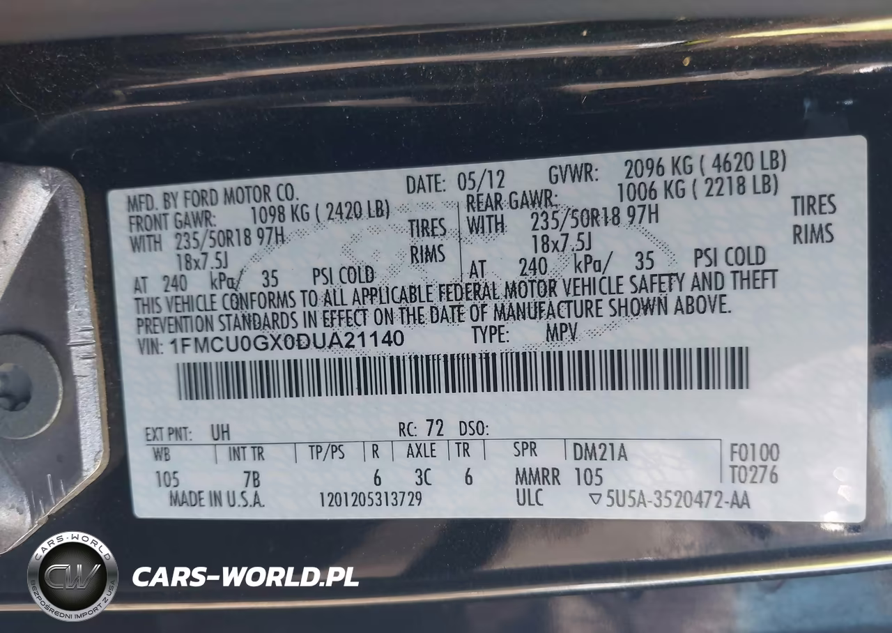 2013 Ford Escape Se VIN:1FMCU0GX0DUA21140 - 9