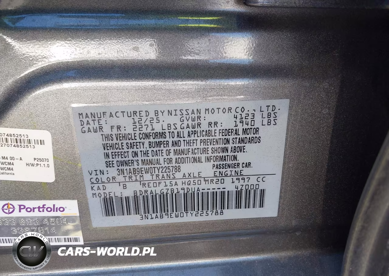2026 Nissan Sentra Sl VIN:3N1AB9EW0TY225788 - 9