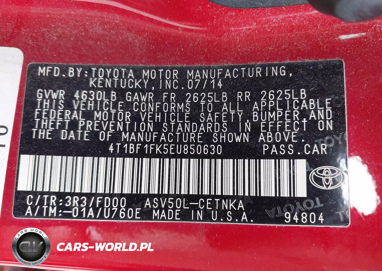 2014 Toyota Camry Le VIN:4T1BF1FK5EU850630 - 9