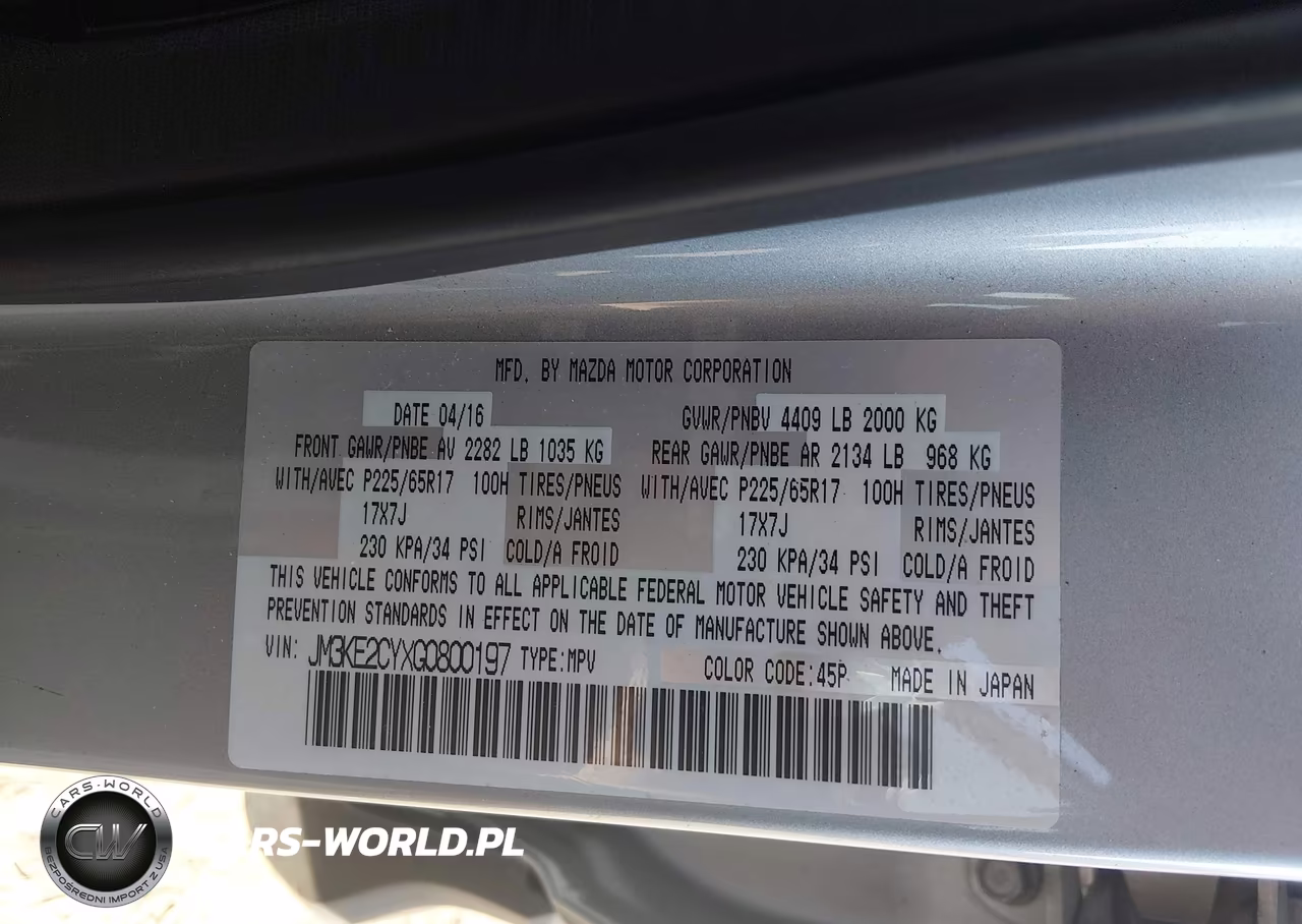 2016 Mazda Cx-5 Touring VIN:JM3KE2CYXG0800197 - 9