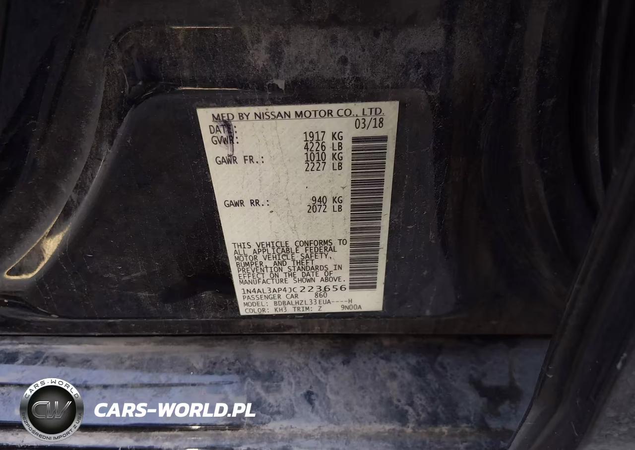 2018 Nissan Altima 2.5 Sr VIN:1N4AL3AP4JC223656 - 9