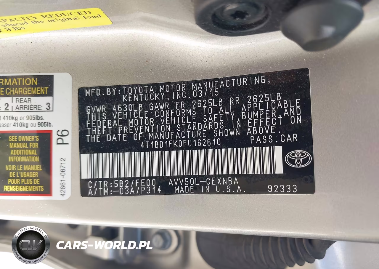 2015 Toyota Camry Hybrid Le VIN:4T1BD1FK0FU162610 - 9