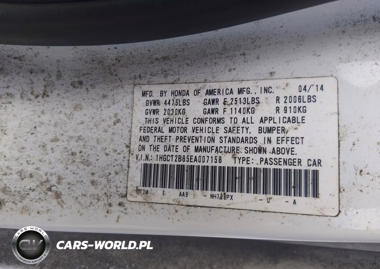 2014 Honda Accord Ex-L V-6 VIN:1HGCT2B85EA007158 - 9