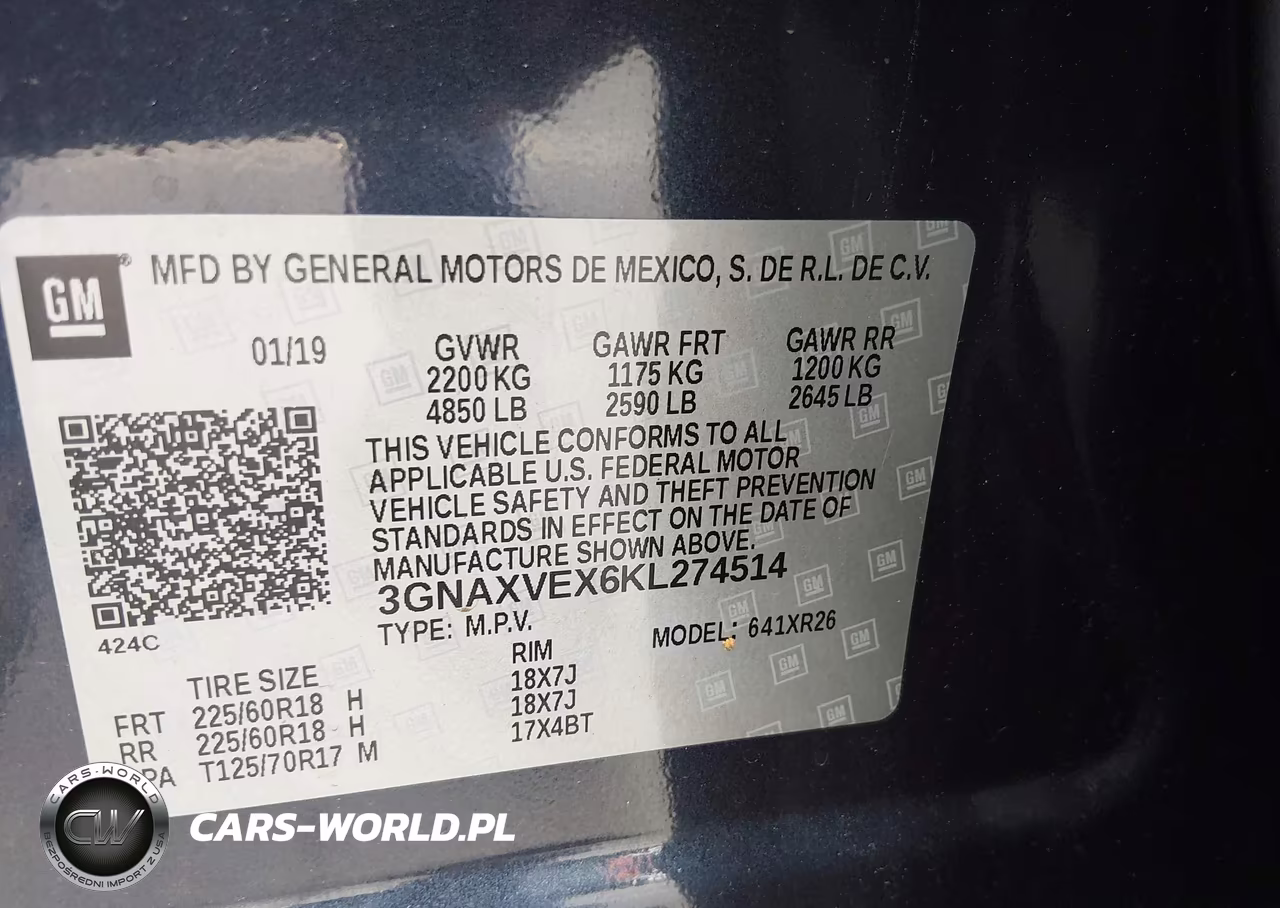 2019 Chevrolet Equinox Lt VIN:3GNAXVEX6KL274514 - 9