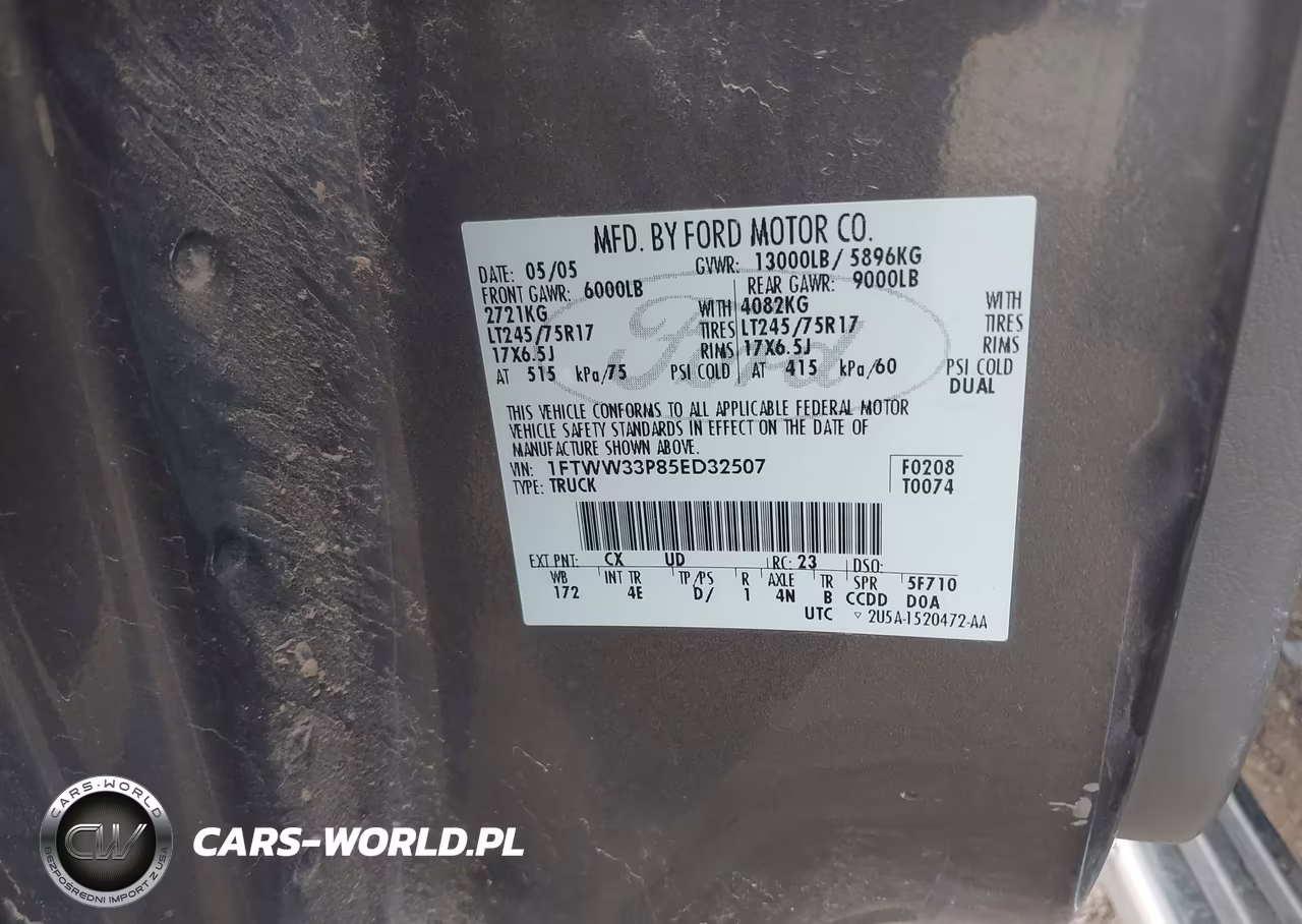 2005 Ford F-350 Lariat-Xl-Xlt VIN:1FTWW33P85ED32507 - 9