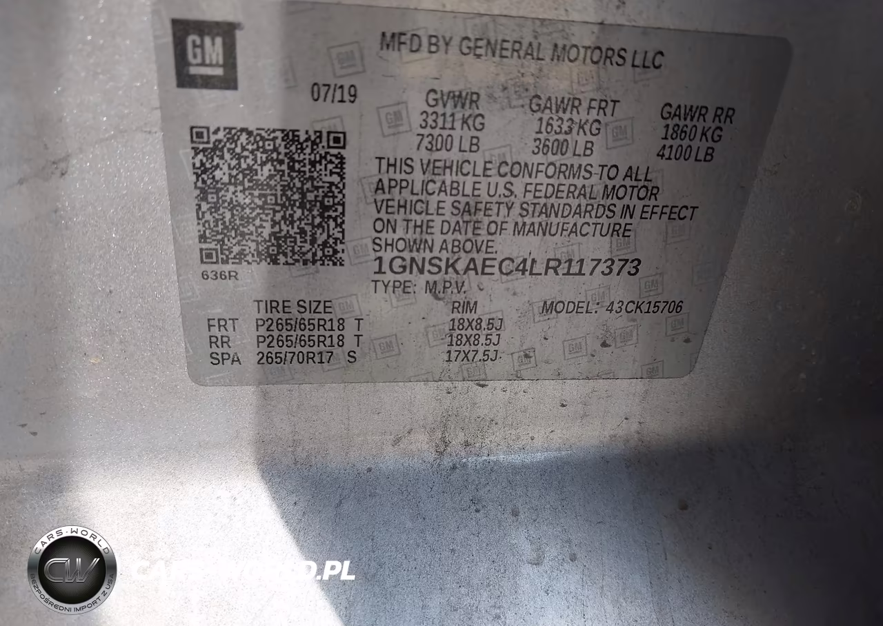 2020 Chevrolet Tahoe 4Wd Ls VIN:1GNSKAEC4LR117373 - 9