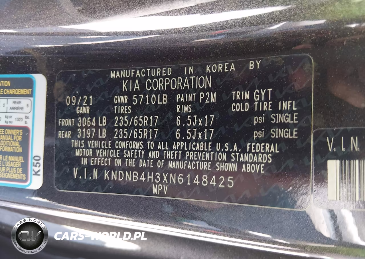2022 Kia Carnival Mpv Lx Seat Package VIN:KNDNB4H3XN6148425 - 9